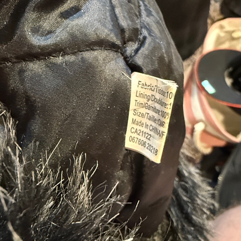 Men's Black Faux Fur Trapper Hat - Picture 2 of 2